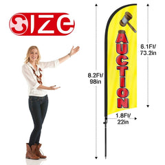 8ft Auction Feather Flag Pole Kit
