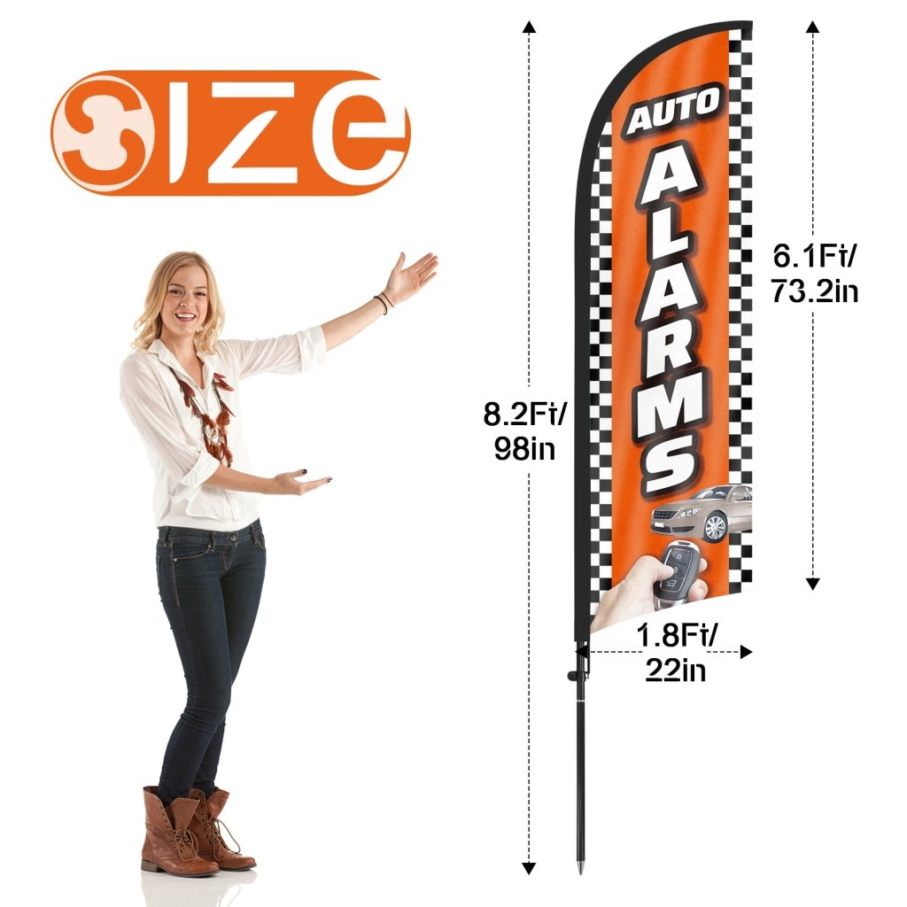 8ft Auto Alarms Feather Flag Pole Kit