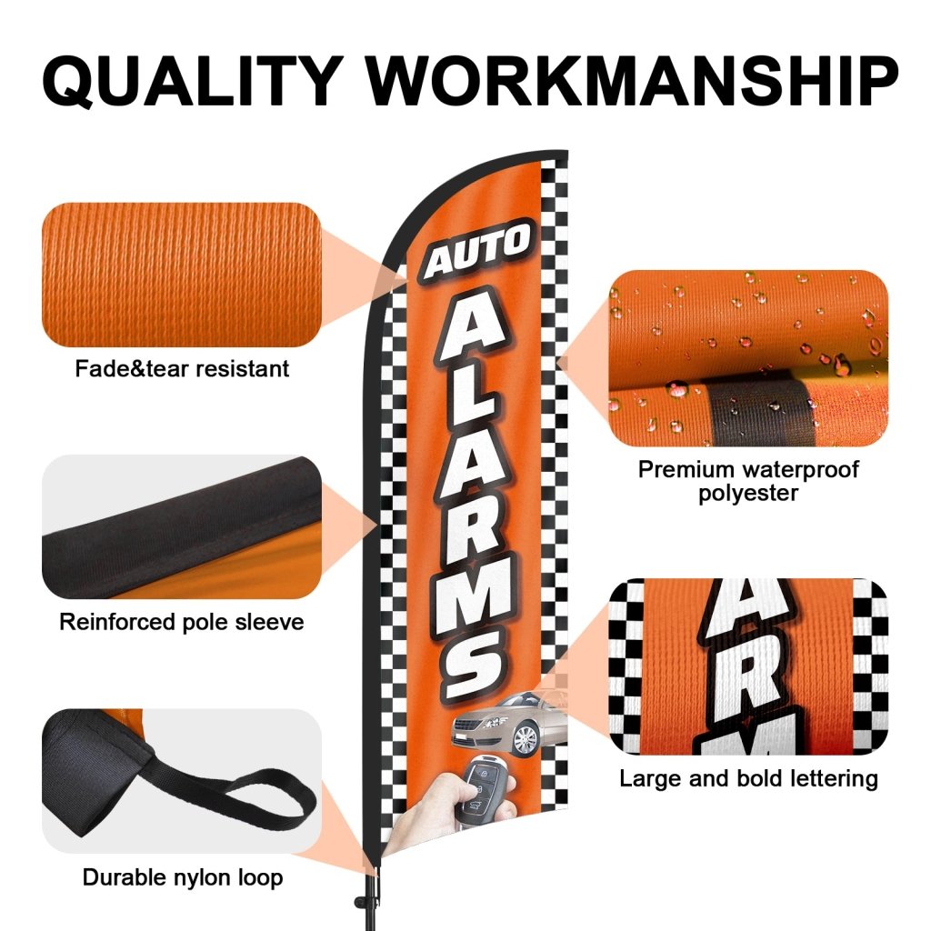 8ft Auto Alarms Feather Flag Pole Kit