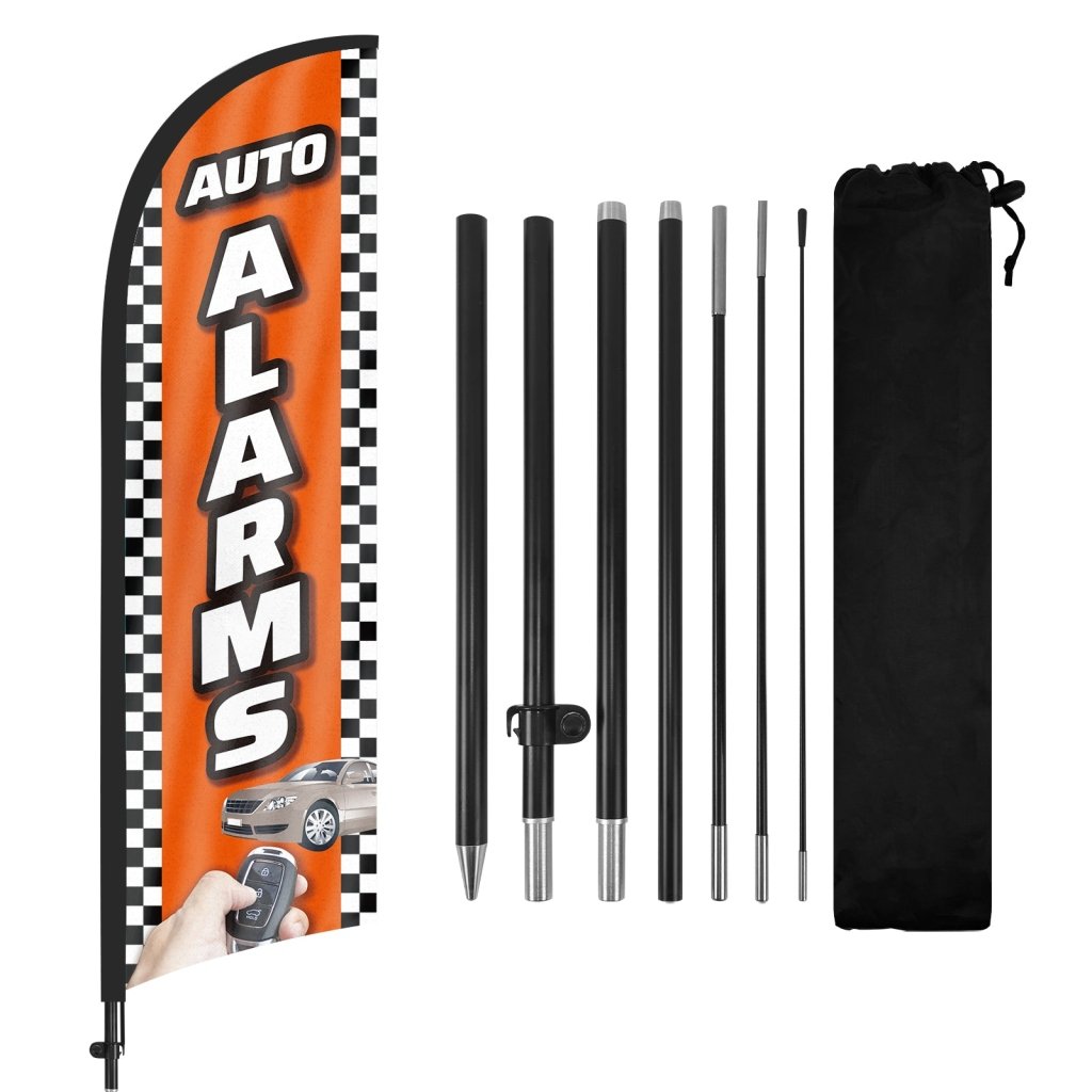 8ft Auto Alarms Feather Flag Pole Kit