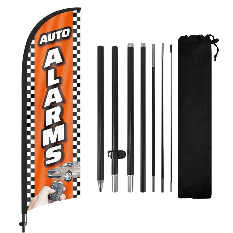 8ft Auto Alarms Feather Flag Pole Kit