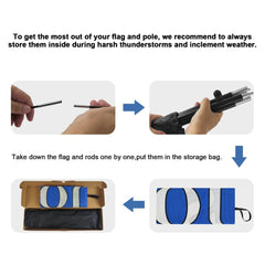 8Ft Auto Parts Blue Feather Flag with Pole & Stake