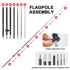 8ft Auto Repair Feather Flag Pole Kit