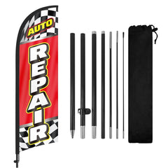 8ft Auto Repair Feather Flag Pole Kit