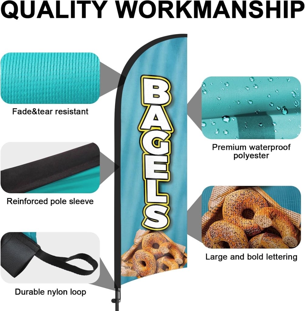 8ft Bagels Feather Flag Pole Kit
