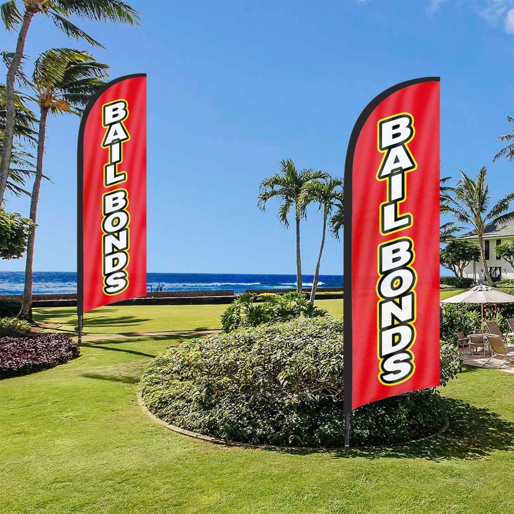 8FT Bail Bonds Feather Flag Pole Kit