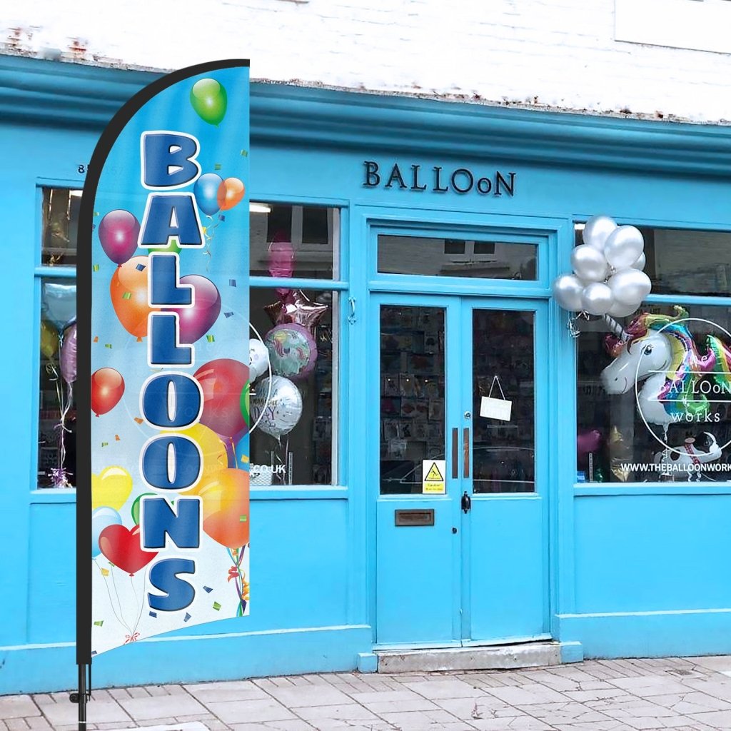 8Ft Balloons Feather Flag with Pole & Stake