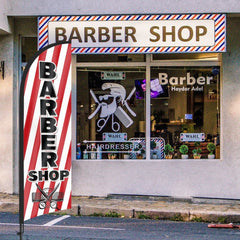 8Ft Barber Shop 04 Feather Flag Kit for Barbershop Business