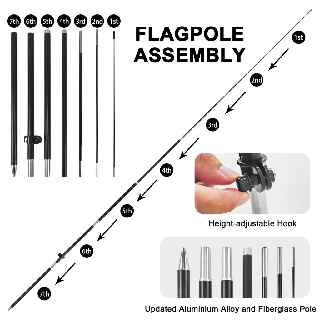 8Ft Barber Shop Feather Flag Kit for Barbershop Business