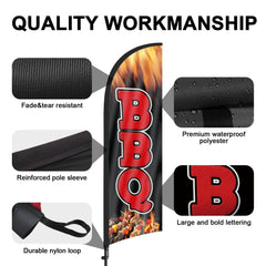 8ft BBQ 01 Feather Flag with Pole and Stake