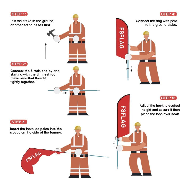 8ft BBQ Feather Flag with Pole and Stake