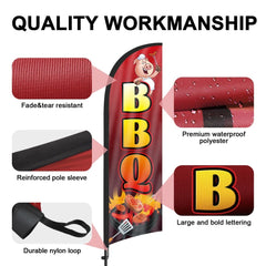 8ft BBQ Feather Flag with Pole and Stake