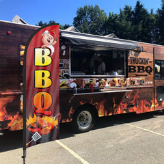 8ft BBQ Feather Flag with Pole and Stake