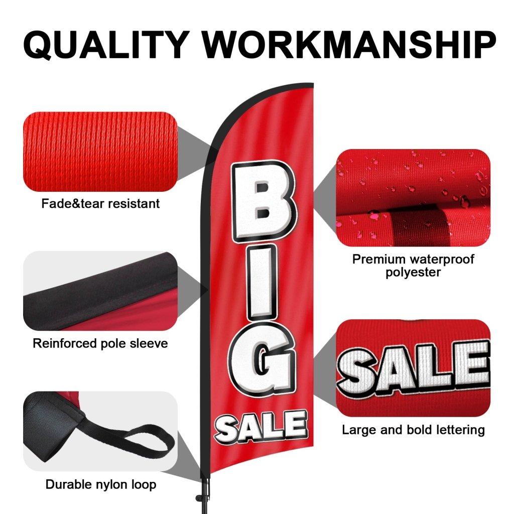 8ft Big Sale Red Feather Flag Pole Kit