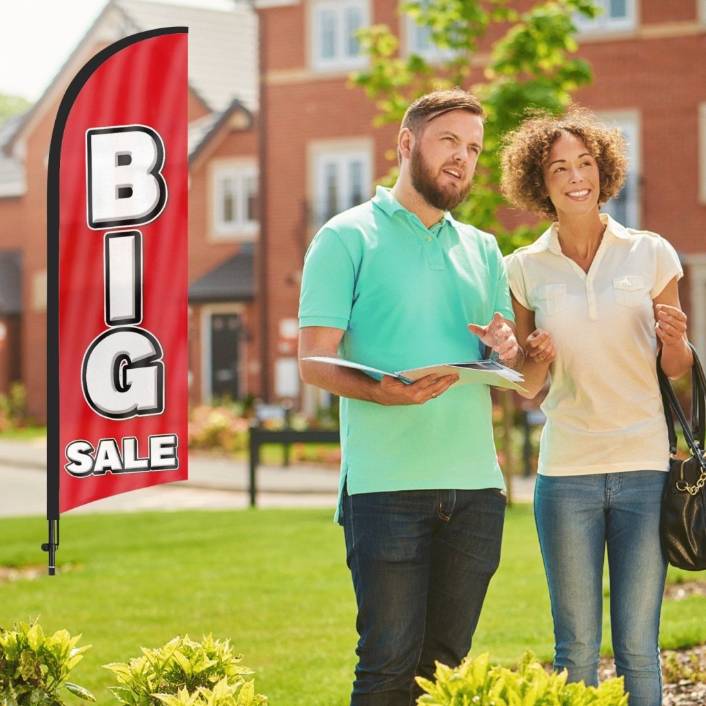 8ft Big Sale Red Feather Flag Pole Kit