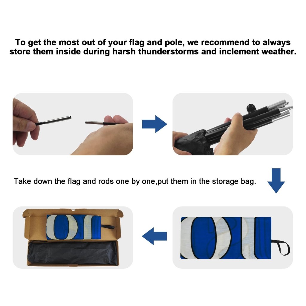 8ft Blue Espresso Feather Flag Kit with Pole and Stake