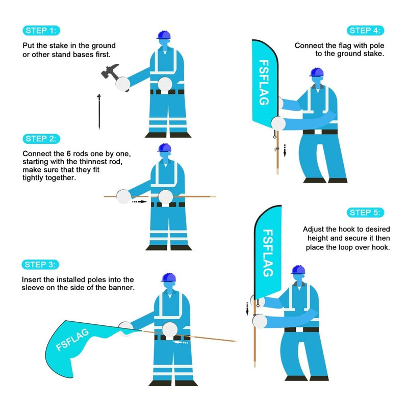 8ft Boutique Feather Flag Pole Kit for Antique Business