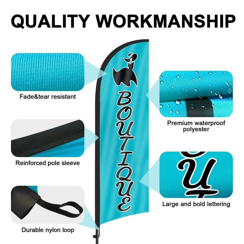 8ft Boutique Feather Flag Pole Kit for Antique Business