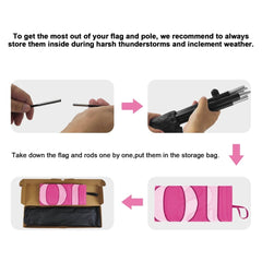 8ft Boutique Pink Feather Flag Pole Kit for Antique Business