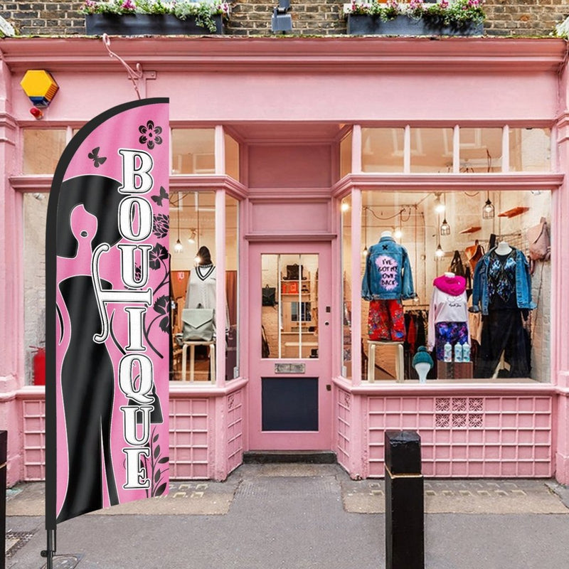 8ft Boutique Pink Feather Flag Pole Kit for Antique Business