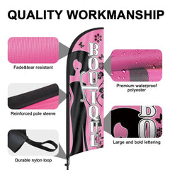 8ft Boutique Pink Feather Flag Pole Kit for Antique Business