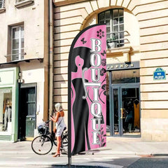 8ft Boutique Pink Feather Flag Pole Kit for Antique Business