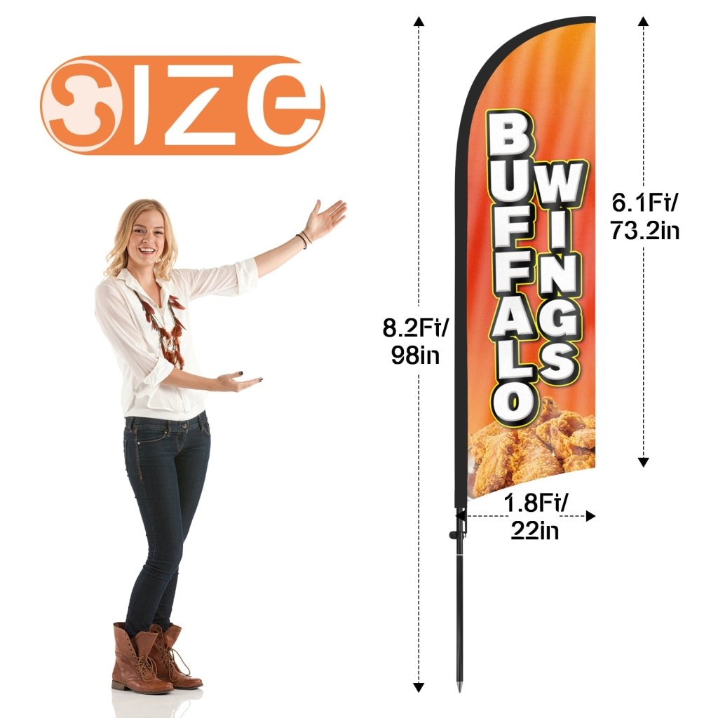 8Ft Buffalo Wings Feather Flag Pole Kit
