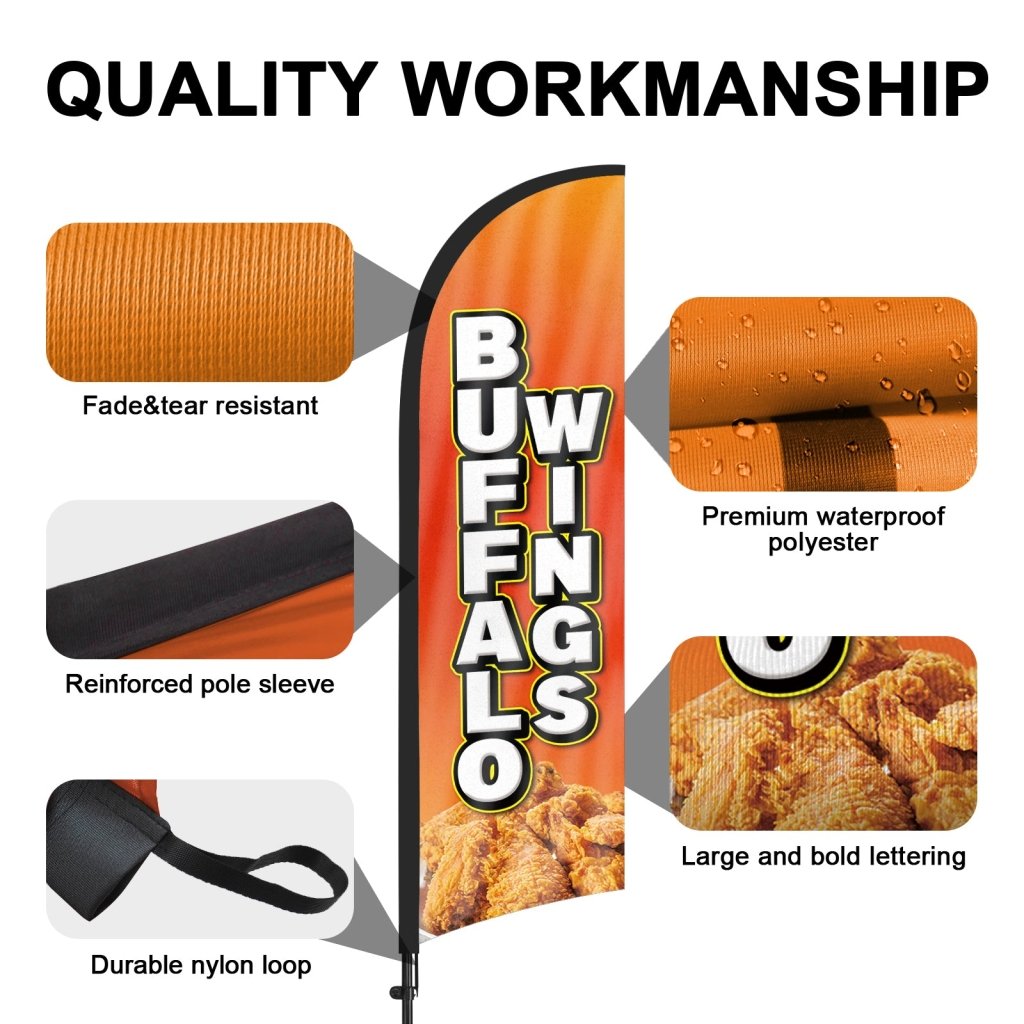 8Ft Buffalo Wings Feather Flag Pole Kit