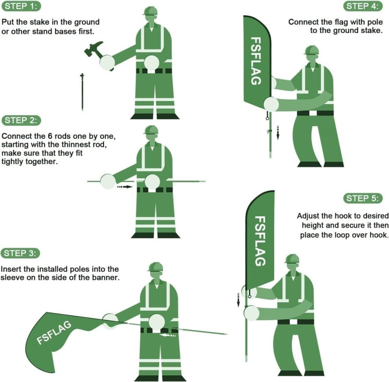 8ft Burgers and Fries Feather Flag Kit - Advertising Banner with Pole and Stake - FSFlag