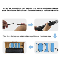 8Ft Car Wash Blue Feather Flag with Pole & Stake