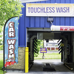 8Ft Car Wash Blue Feather Flag with Pole & Stake