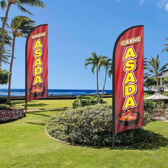 8Ft Carne Asada Feather Flag Pole Kit