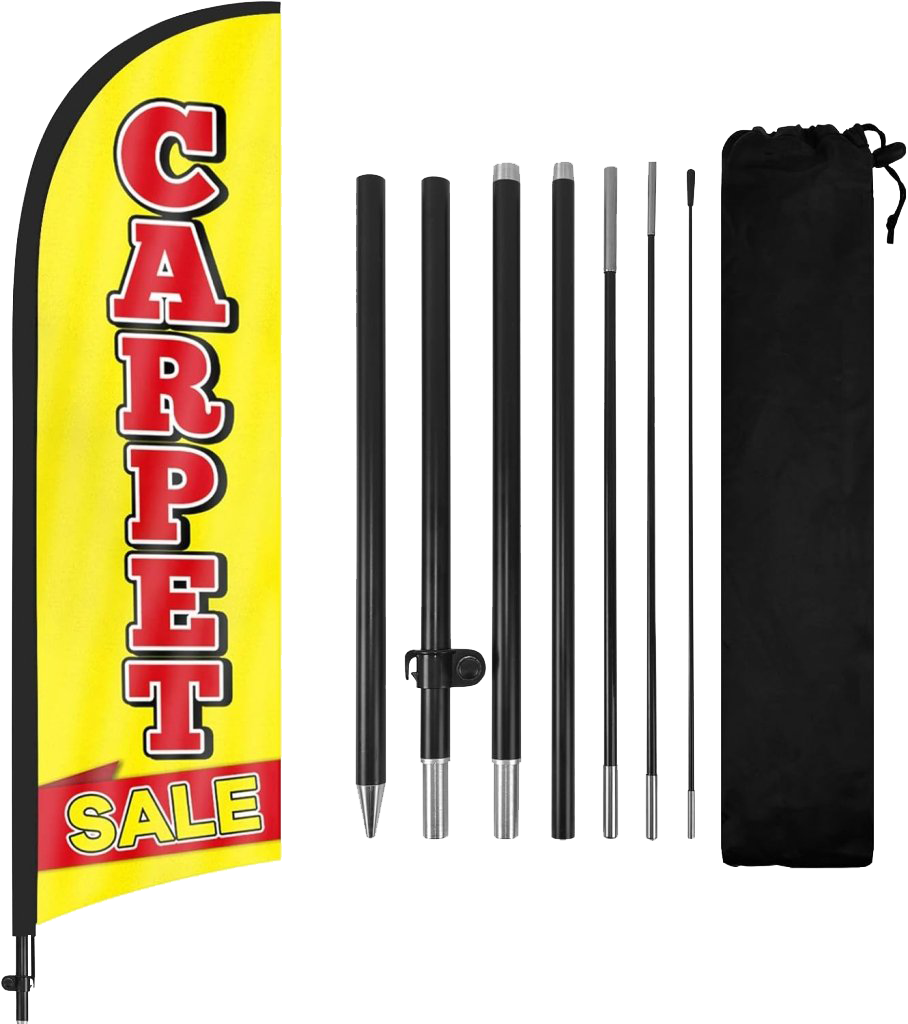 8ft Carpet Sale Feather Flag with Pole and Stake