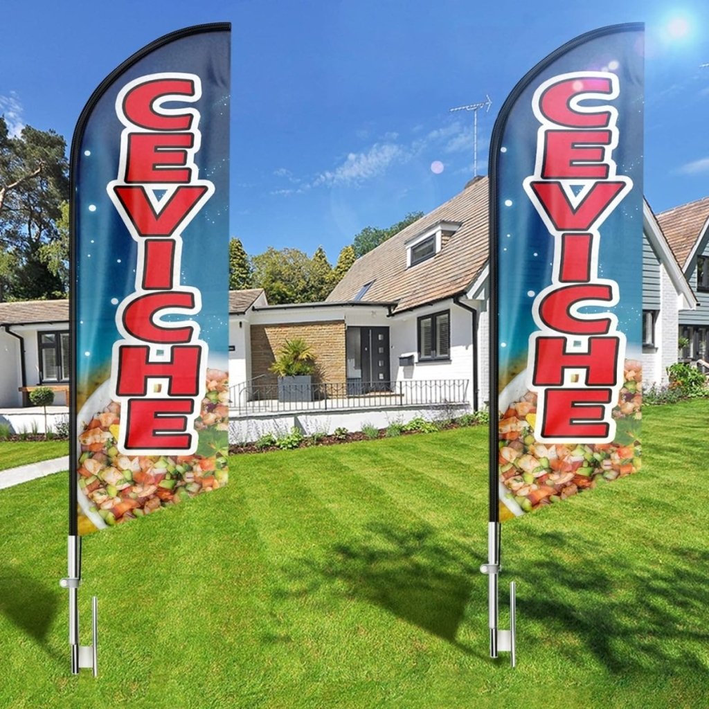 8ft Ceviche Feather Flag - Promote Your Ceviche Business!（Flagpole Not Included） - FSFlag