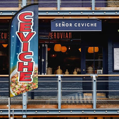 8ft Ceviche Feather Flag - Promote Your Ceviche Business!（Flagpole Not Included） - FSFlag