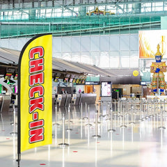 8Ft Check - in Feather Flag with Pole & Stake