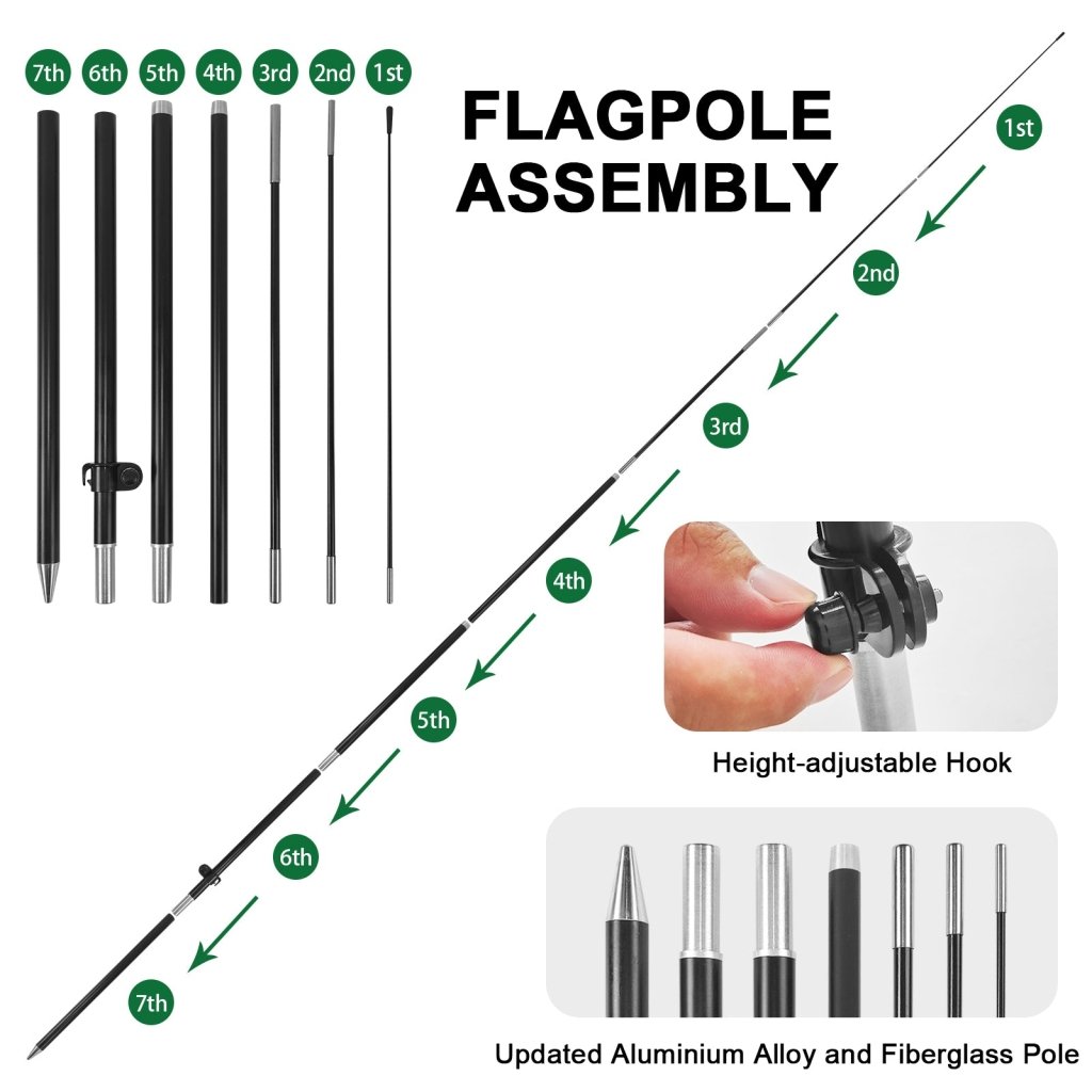 8ft Coffee Feather Flag Kit with Pole and Stake