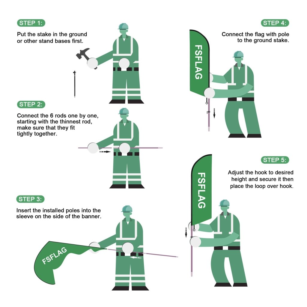 8ft Coffee Feather Flag Kit with Pole and Stake