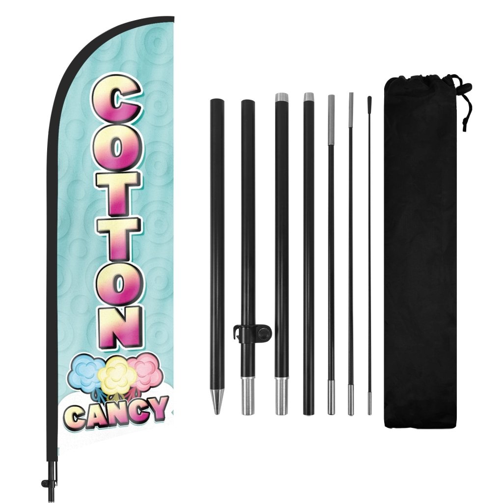 8ft Cotton Candy Feather Flag with Pole and Stake