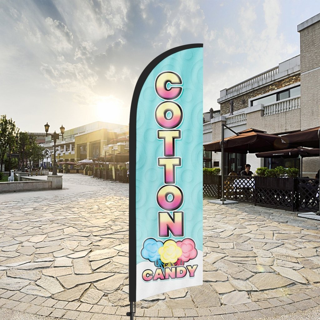 8ft Cotton Candy Feather Flag with Pole and Stake