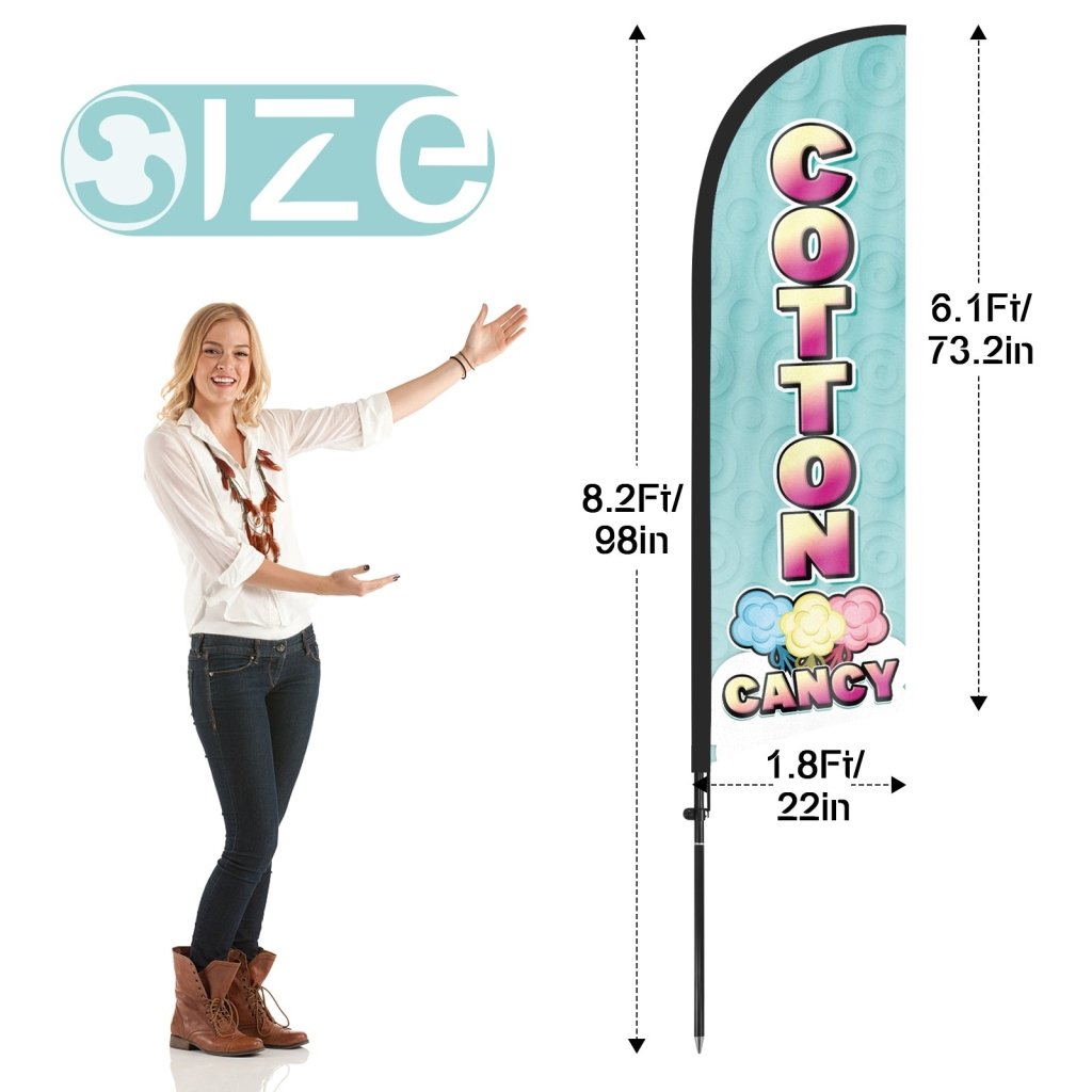 8ft Cotton Candy Feather Flag with Pole and Stake
