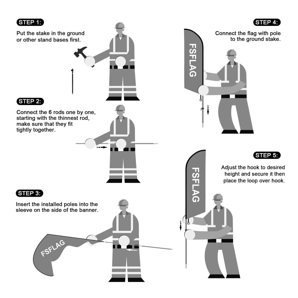 8ft Craft Beer Feather Flag Pole Kit