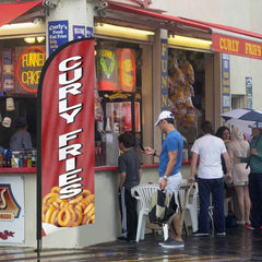 8Ft Curly Fries Feather Flag with Pole Kit