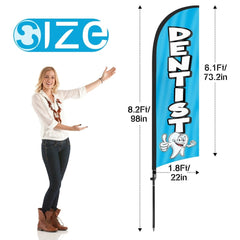 8ft Dentist Feather Flag Pole Kit