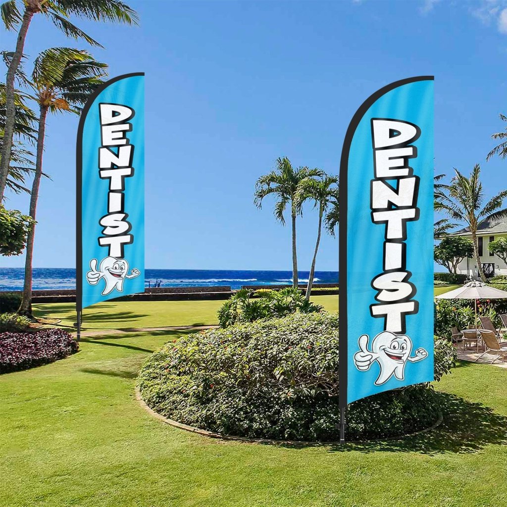 8ft Dentist Feather Flag Pole Kit