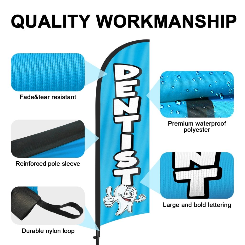 8ft Dentist Feather Flag Pole Kit