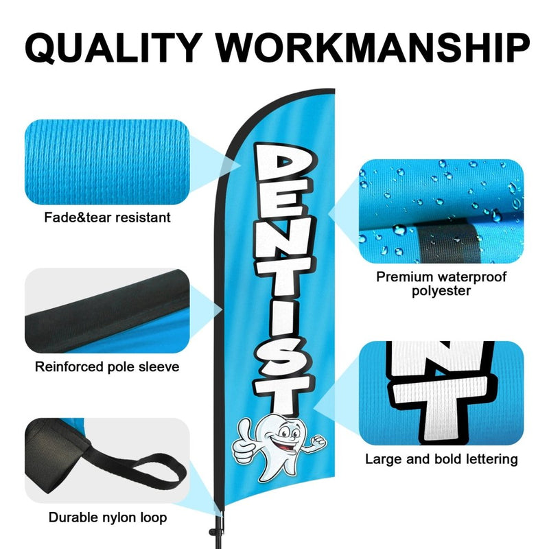 8ft Dentist Feather Flag Pole Kit