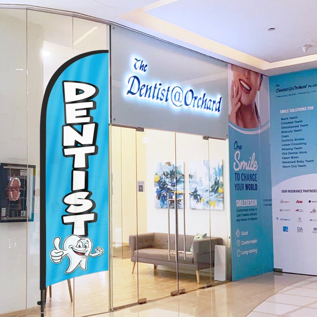 8ft Dentist Feather Flag Pole Kit