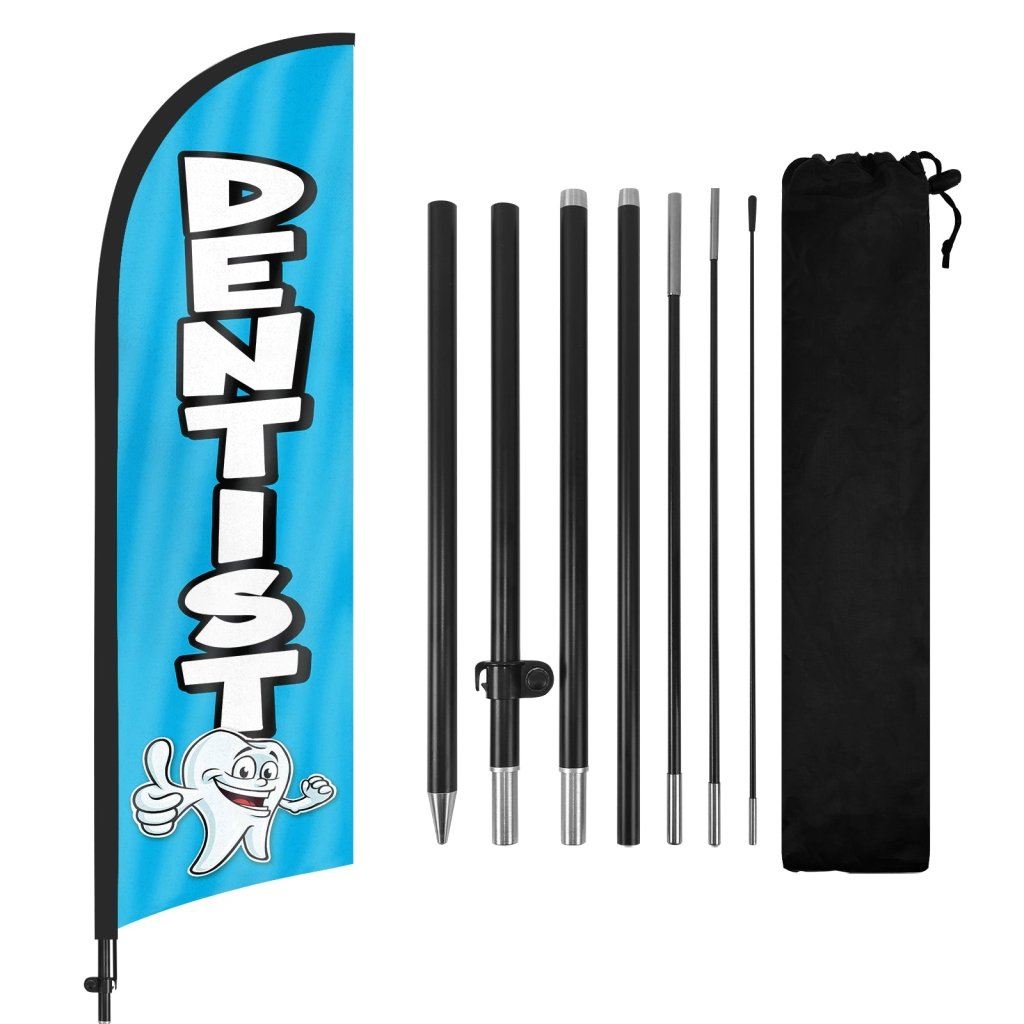 8ft Dentist Feather Flag Pole Kit