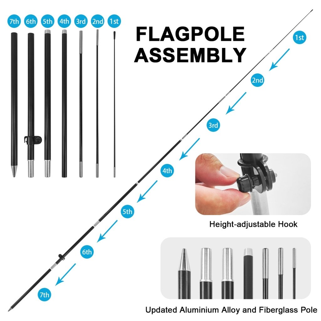 8ft Dentist Feather Flag Pole Kit